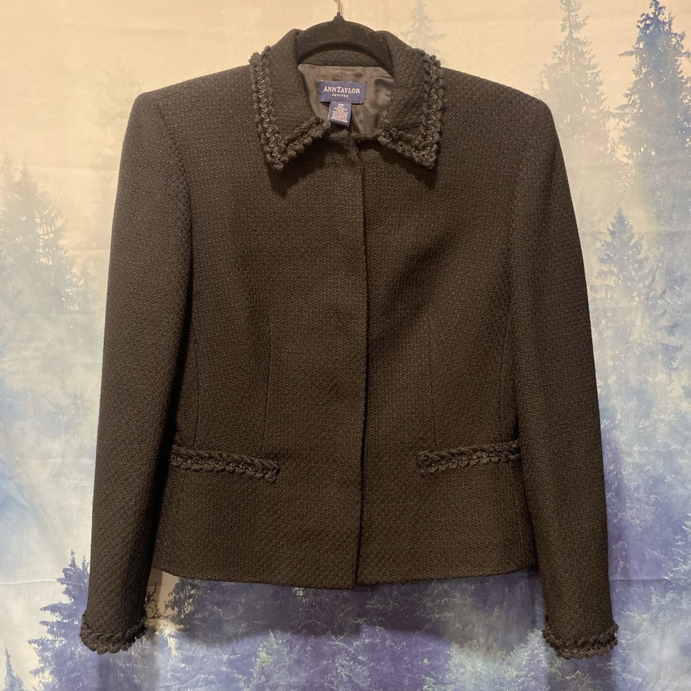 Anne‎ Taylor Blue Wool Blazer 4P